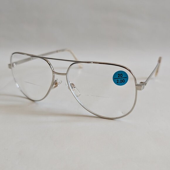 NWT True Vintage 90's DB Classic Aviator Metal Bi-Focal Reading Glasses - Picture 3 of 8